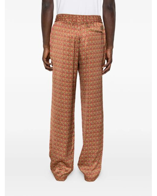 Drole de Monsieur Brown Paisley-Pattern Trousers for men