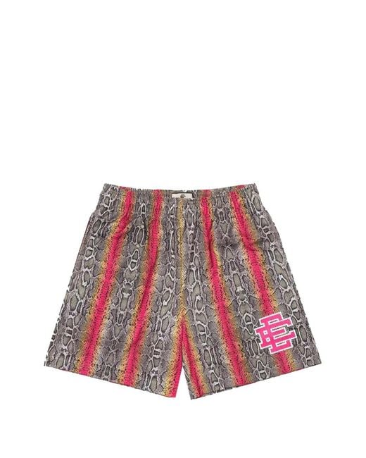 Eric Emanuel Red Snake -Pattern Shorts for men