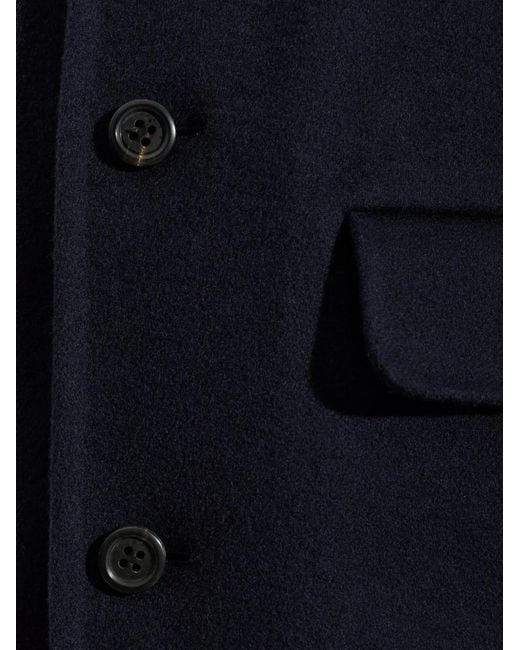 Marni Blue Button-Up Flap-Pocket Coat for men