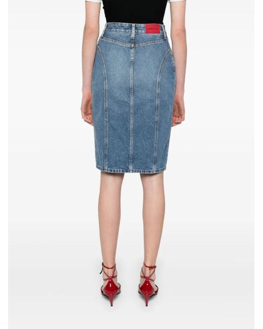 Alessandra Rich Blue Bleistiftrock Aus Denim