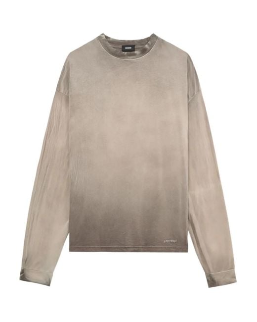 we11done Ombre Top Met Lange Mouwen in het Natural