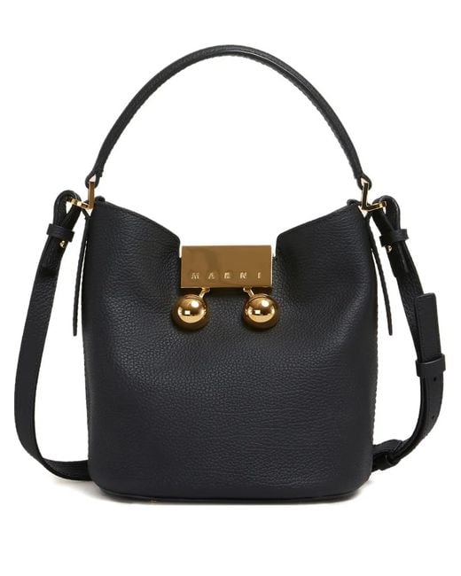 Marni Black Trunkaroo Leather Bucket Bags