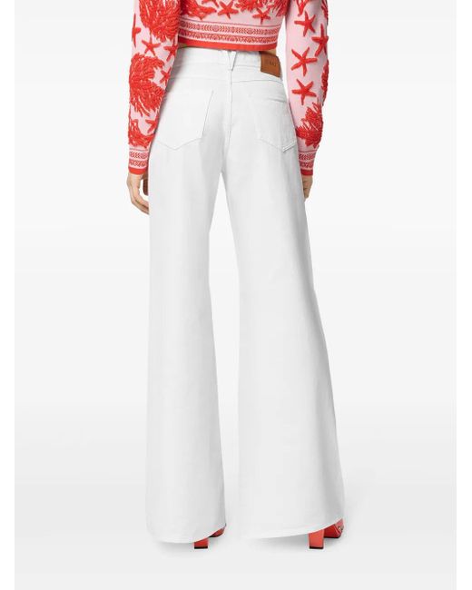 Jean À Coupe Évasée Versace en coloris White