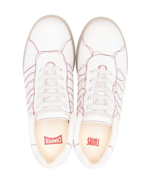 Camper White Pelotas Ariel Decorative-stitching Sneakers