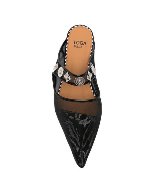 Toga Black Studs-Embellishment Mules