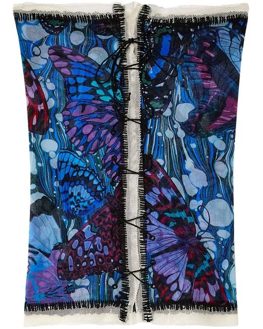 Top con mariposa estampada Jean Paul Gaultier de color Blue
