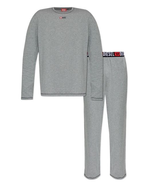 DIESEL Gray Long-Sleeved Pajamas for men