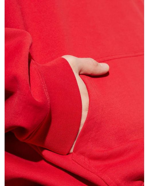 Vetements Red Long-Sleeve Drawstrings Hoodie for men
