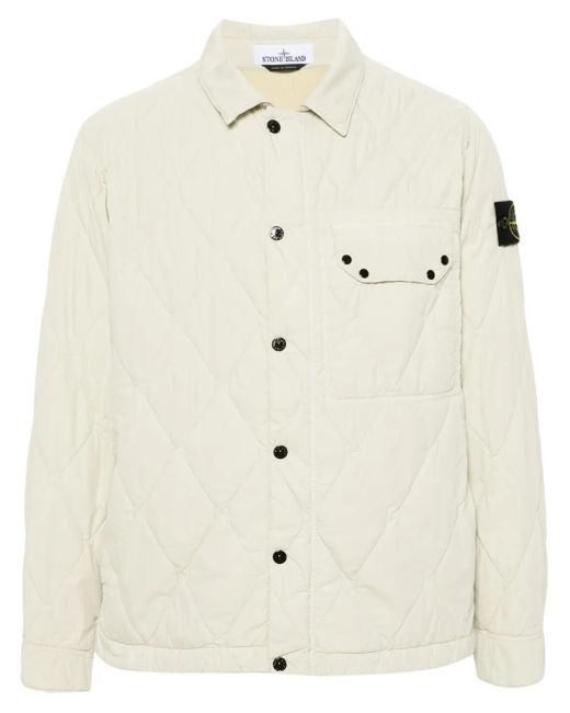 Stone Island Natural Compass-Badge Quilted Jacket for men