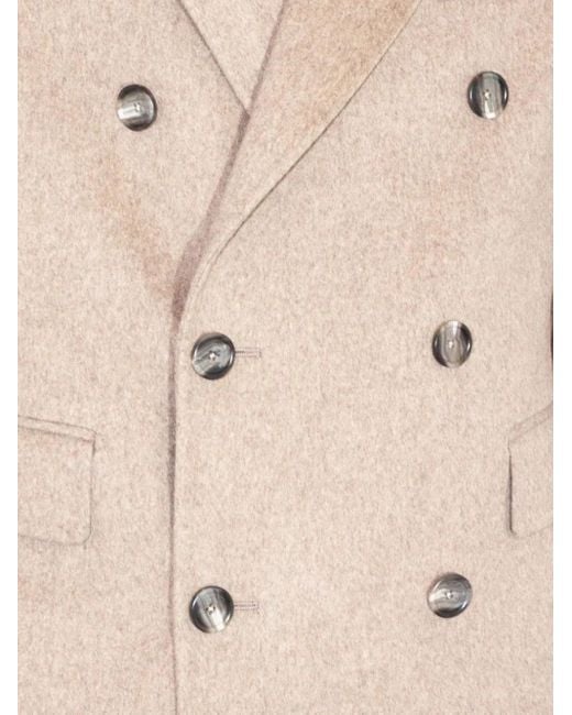 Tagliatore Natural Double-Breasted Coat for men