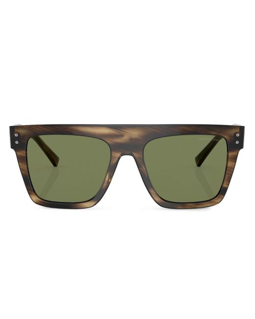 Giorgio Armani Eckige Sonnenbrille in Schildpattoptik in Green für Herren