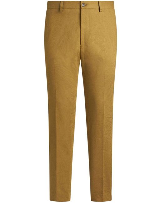 Etro Natural Paisley-jacquard Tailored Trousers for men