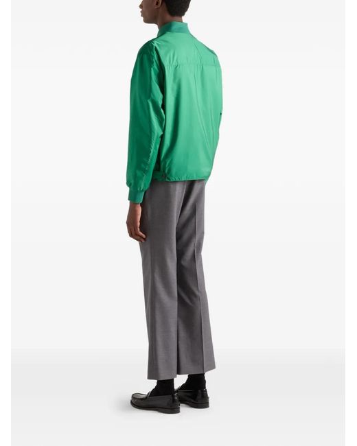 Prada Green Reversible Re-Nylon Bomber Jacket for men