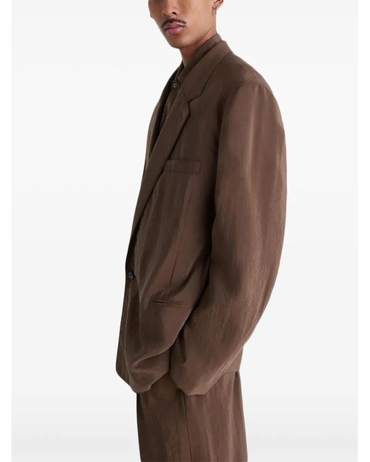 Lemaire Brown Double-Breasted Blazer for men