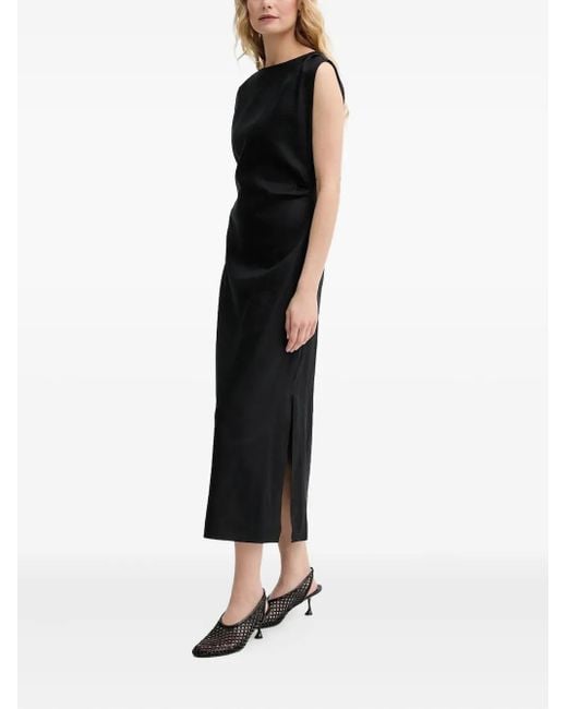 Marc O' Polo Black Pleated Midi Dress