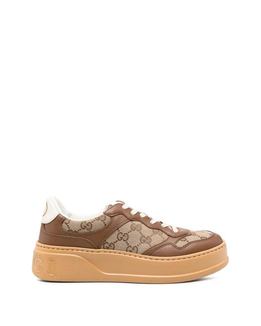 Gucci Brown Gg Platform Sneakers