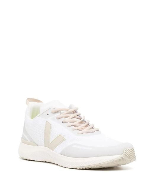 Veja White Logo-Patch Low-Top Sneakers for men