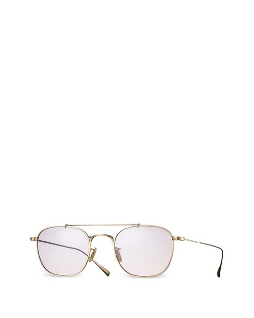 Eyevan 7285 White Dazzling Pilot-Frame Sunglasses