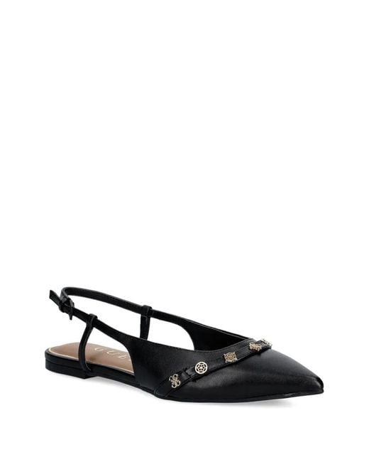 Guess Black Point-Toe Flat Pumps