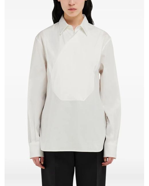 Ferragamo ロングスリーブ タキシードシャツ White