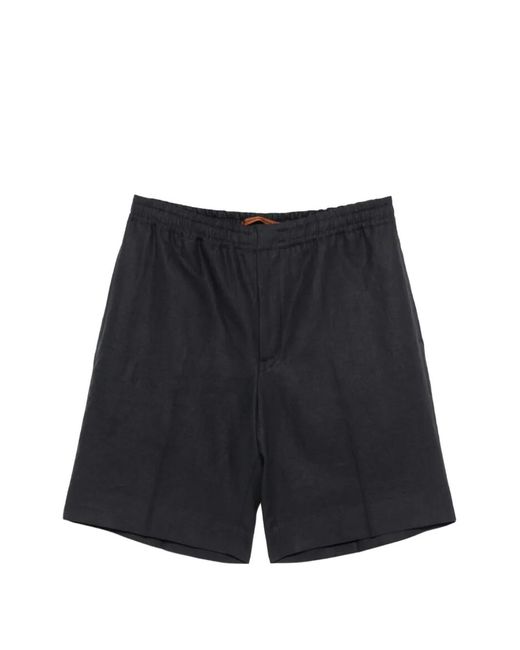 Zegna Blue Elasticated-Waistband Shorts for men