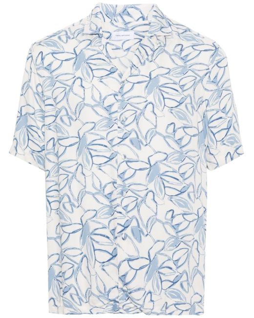 Tagliatore Blue Camicia Hawaii for men