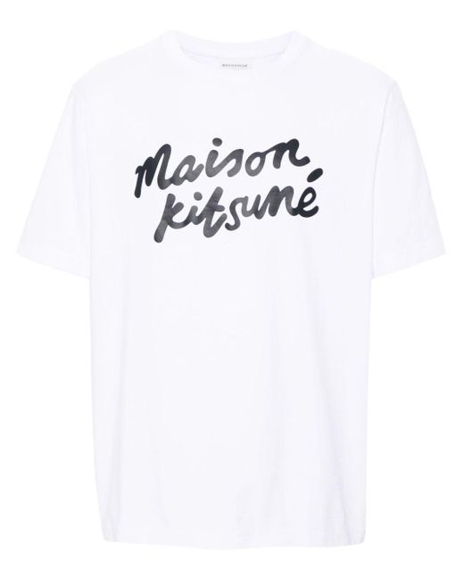 メンズ Maison Kitsuné Handwriting Comfort Tシャツ White