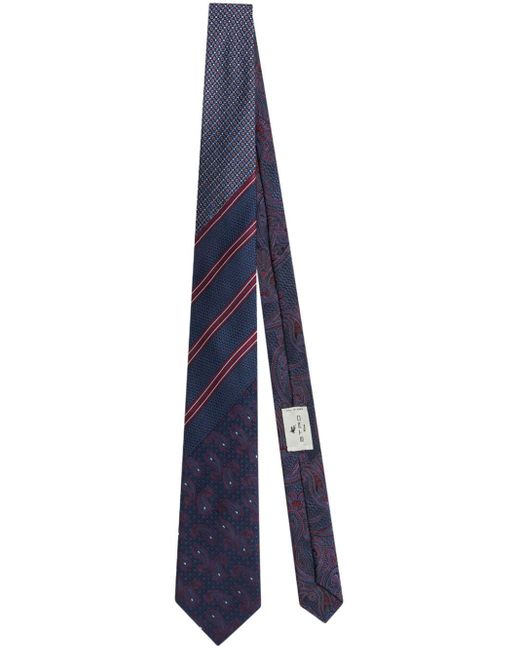 Etro Blue Paisley-print Silk Tie for men