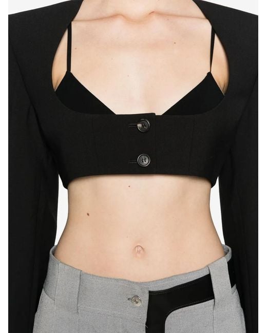 Nensi Dojaka Black Cropped Jacket
