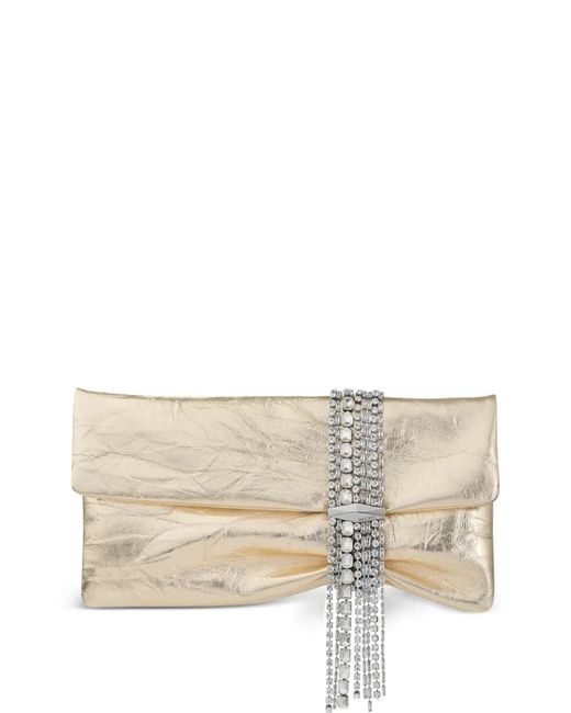 Jimmy Choo Natural Zandra Crystal-Embellished Clutch Bag