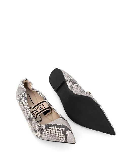 N°21 White Pointed-Toe Strap Pumps