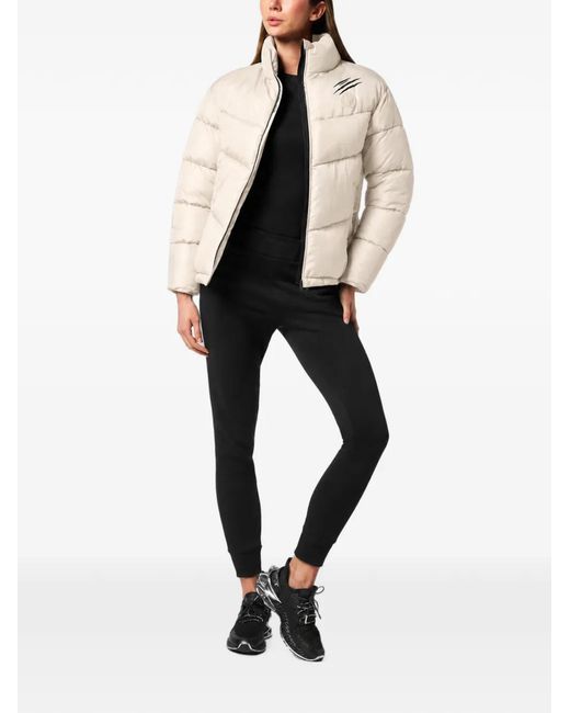Philipp Plein Natural Helsinki Logo-Patch Puffer Jacket