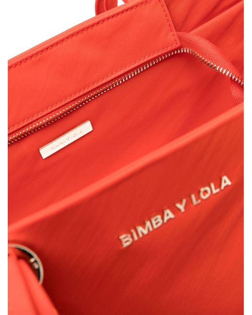 Bolso de hombro grande con letras del logo Bimba Y Lola de color Red