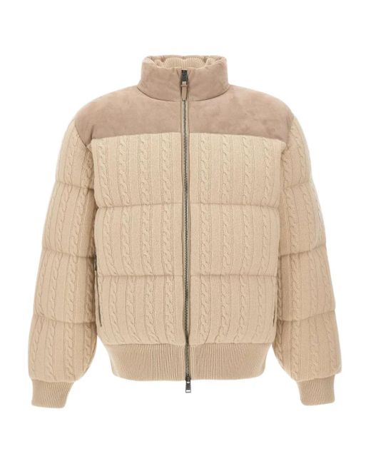 Chaqueta de punto de ochos Boss de hombre de color Natural
