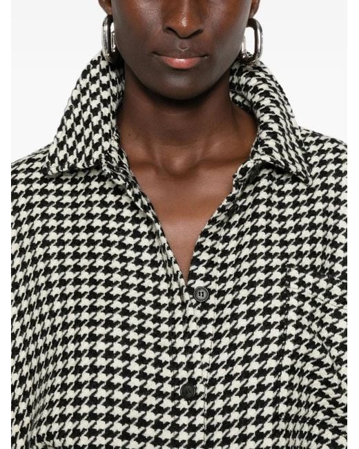 The Attico Gray Houndstooth-Pattern Oversized Jacket