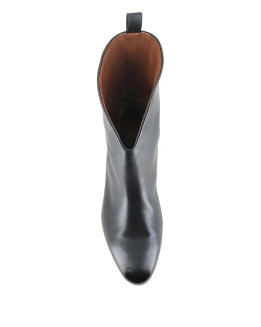 Marsèll Black V-Cut Leather Boots
