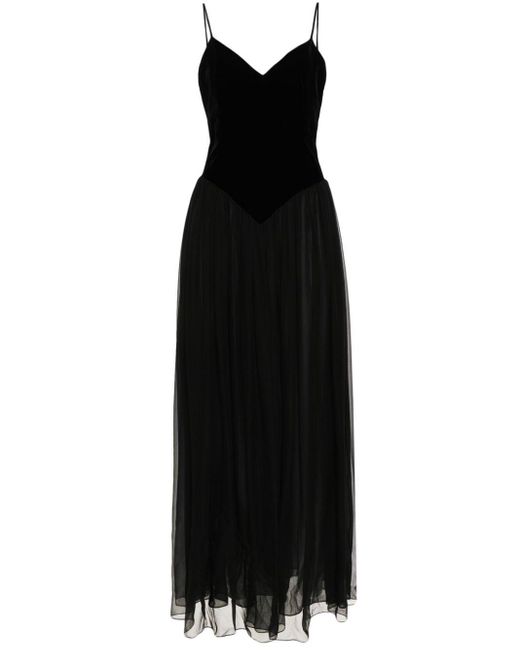 Chloé Black Velvet Silk-blend Maxi Dress