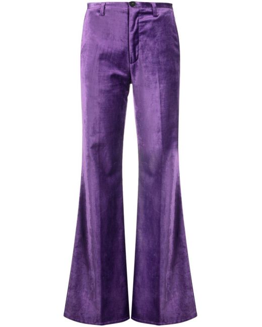 Forte Forte Purple Velvet Flared Trousers