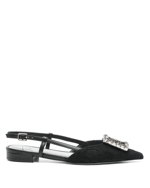 Roberto Festa Black Lavanda Ballet Flats
