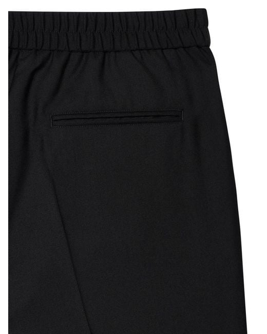 Paul Smith Black Elasticated-Waistband Concealed-Fastening Trousers for men