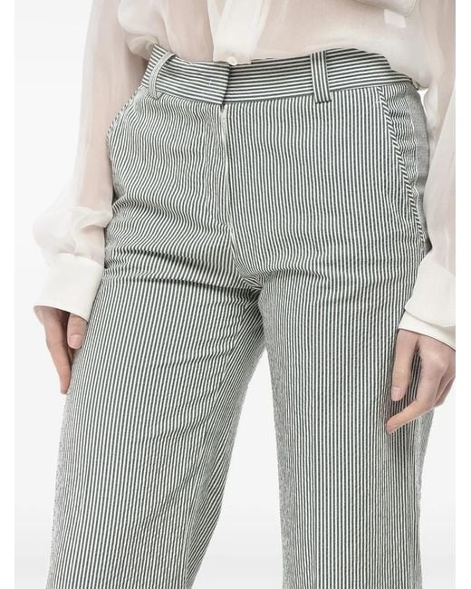 Ql2 Gray Awning-Stripe Chino Trousers