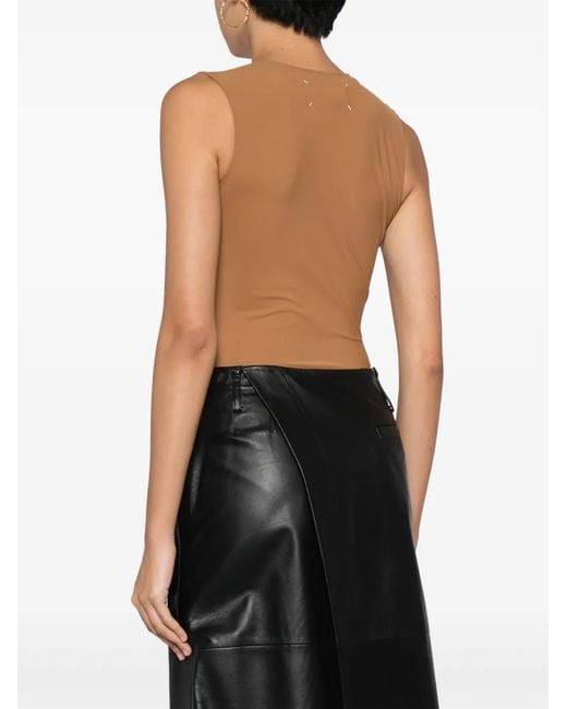 Maison Margiela Brown Round-Neck Bodysuit