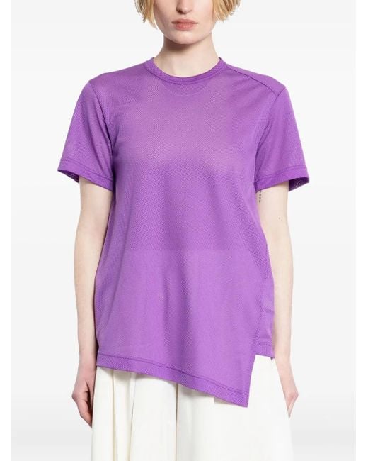 Comme des Garçons Purple Asymmetric Mesh T-Shirt