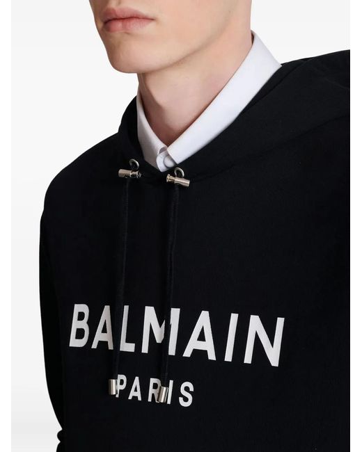 Balmain Black Classic Ls Hoodie for men