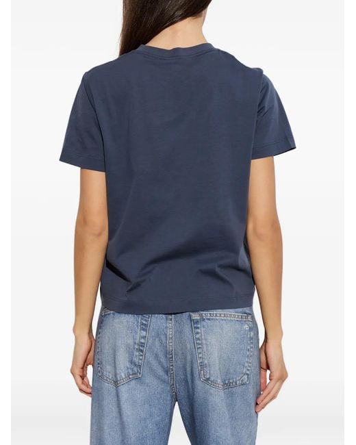 Samsøe & Samsøe Blue Sacamino Logo-Print T-Shirt