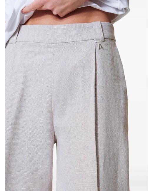 Twinset White Pleat-Detailing Trousers