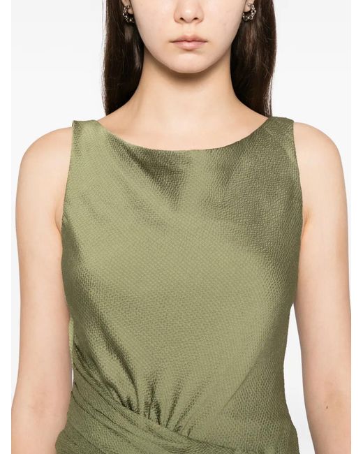 Amsale Green Hammered Satin Dress