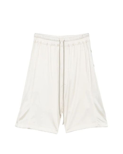 Rick Owens White Drawstring-Waist Shorts