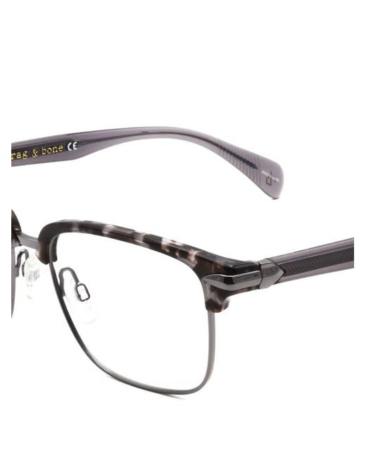 Rag & Bone White Havana Tortoiseshell-Effect Square-Frame Glasses for men