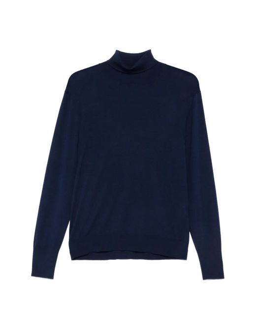 Eleventy Blue Roll-Neck Wool Sweater for men